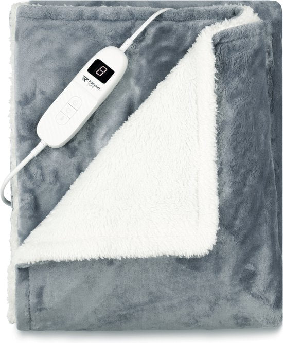 Rockerz Elektrische Deken XL – 160x130cm | Warmtedeken met Sherpa Fleece – Retourdeal