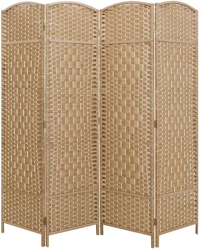 LW Collection Room Divider 4 Panelen – Brown Rattan 170×160 cm | Paravent