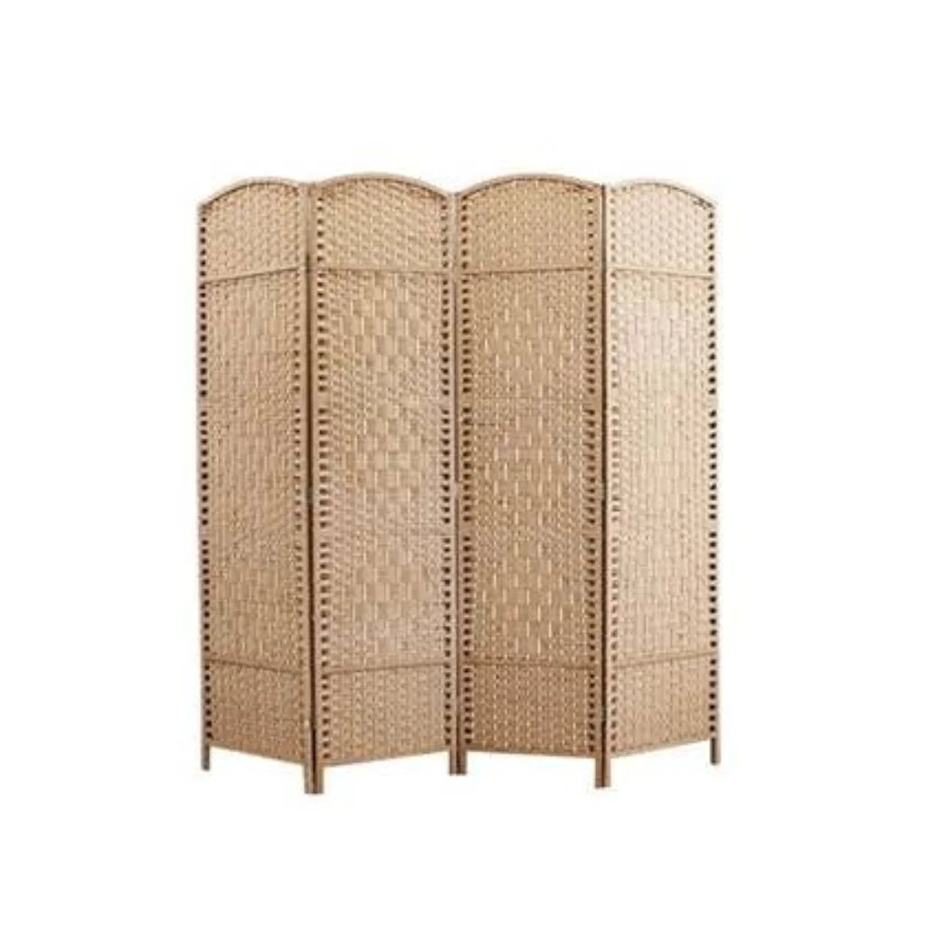 LW Collection Room divider Brown Rattan - Room screens 4 panels - Divider 170x160 cm - Paravent ready-made
