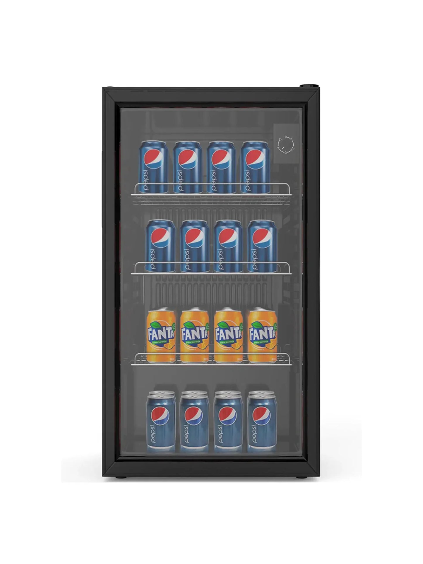 G-Line Koelkast Mini - Glazen Deur - 1-Deurs - 80 L - Zwart - 230V