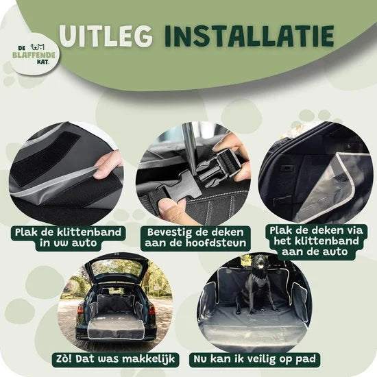 Hondendeken Auto Kofferbak - Kofferbak Beschermhoes Hond - Universeel - Zwart-Wit Product breedte 105 cm Product gewicht 0.8 kg Product hoogte 175 cm Product lengte 185 cm