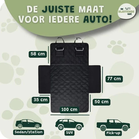 Premium Hondendeken Auto Kofferbak - Kofferbak Beschermhoes Hond - Zwart-Wit Materiaal 67% Polyester, 33% Katoen 105 cm x 175 cm x 185 cm