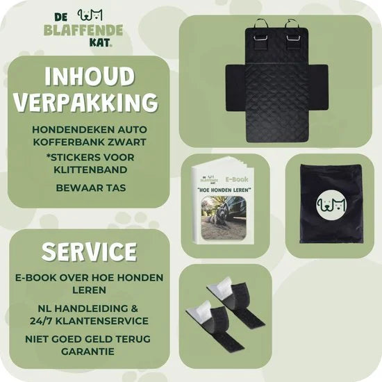 Premium Hondendeken Auto Kofferbak - Kofferbak Beschermhoes Hond - Zwart-Wit Materiaal 67% Polyester, 33% Katoen 105 cm x 175 cm x 185 cm