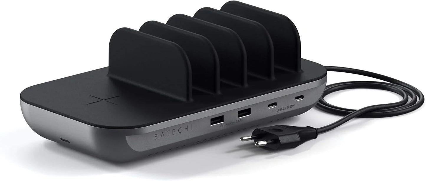 SATECHI Dock 5 oplaadstation voor meerdere apparaten met draadloos opladen ST-WCS5PM-EU