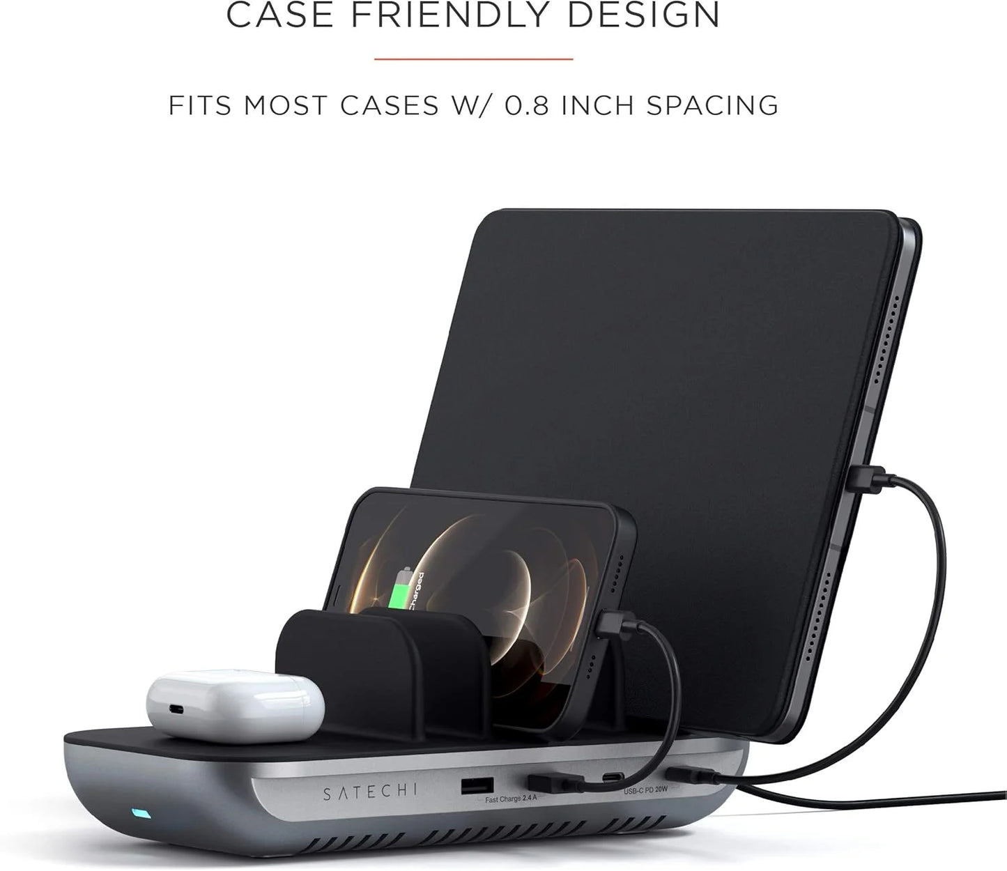 SATECHI Dock 5 oplaadstation voor meerdere apparaten met draadloos opladen ST-WCS5PM-EU