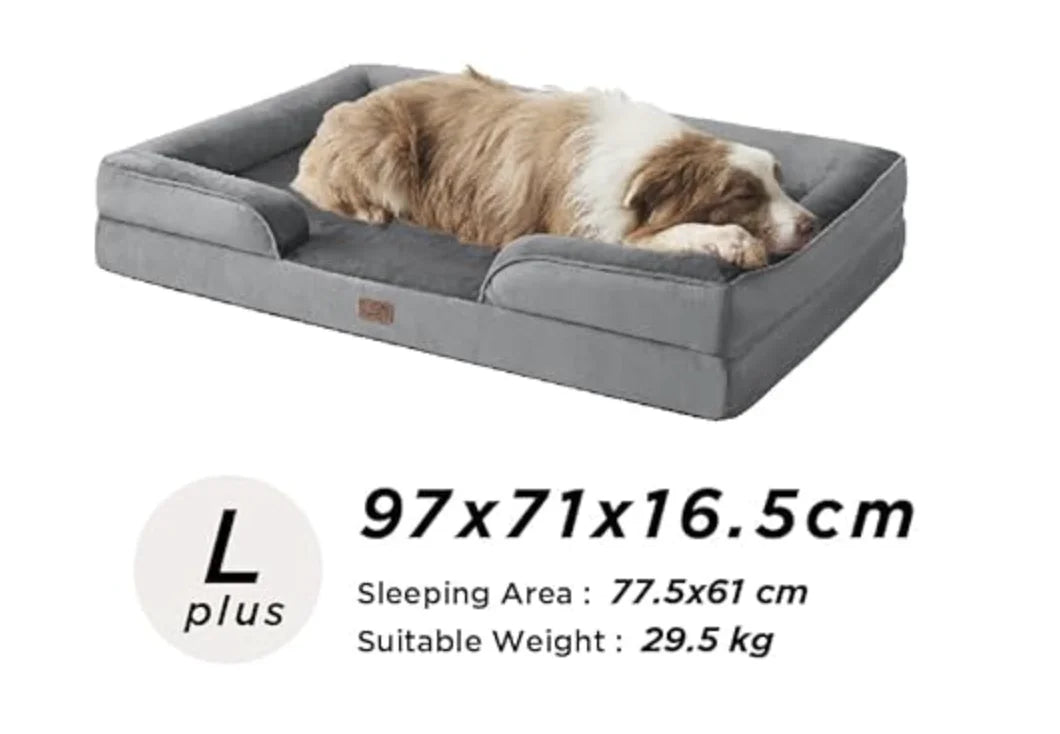 Bedsure L Plus Orthopedisch Hondenbed voor Grote Honden - L-Plus grijs (96cm)