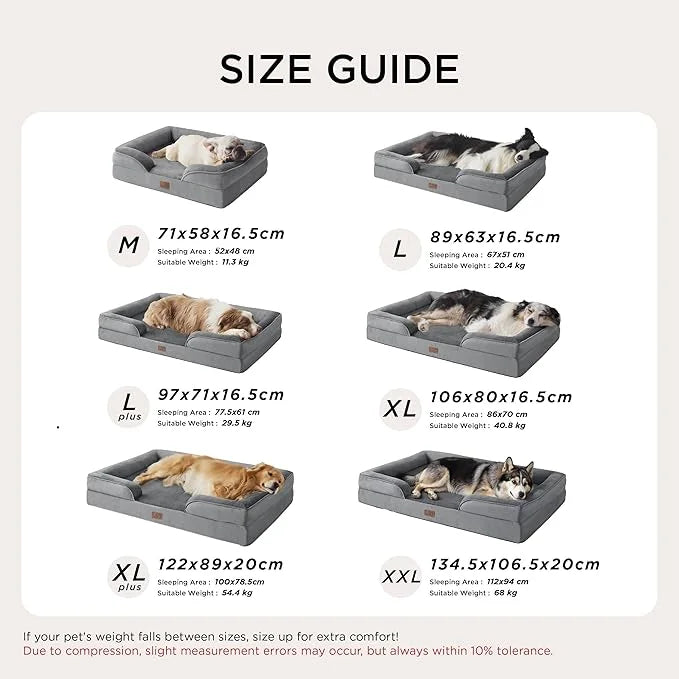 Bedsure L Plus Orthopedisch Hondenbed voor Grote Honden - L-Plus grijs (96cm)