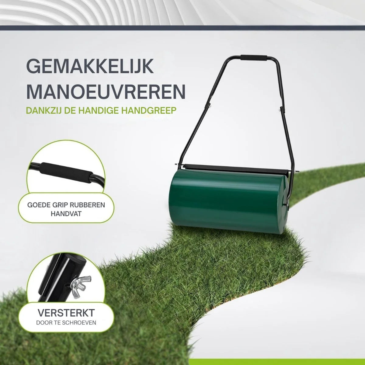 Tuinwals Groen Metaal 60cm 48liter