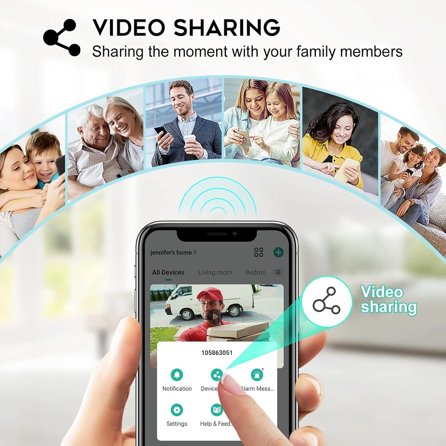 XTU WiFi-videodeurbel met camera, 2K HD, draadloze videodeurbel met be