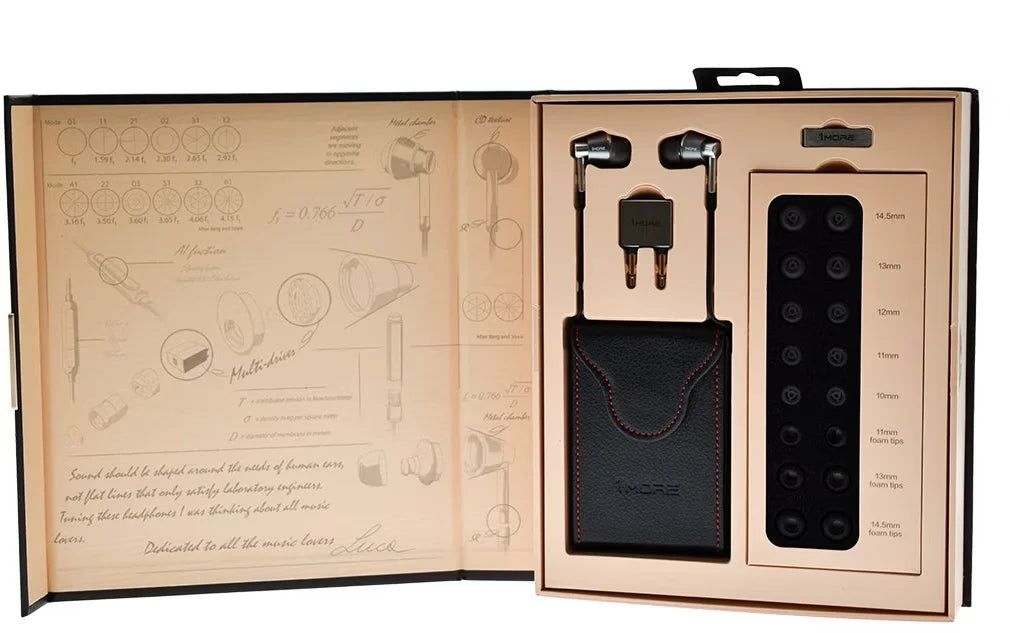 1MORE Triple Driver In-Ear Headphones (Zilver, Zwart)