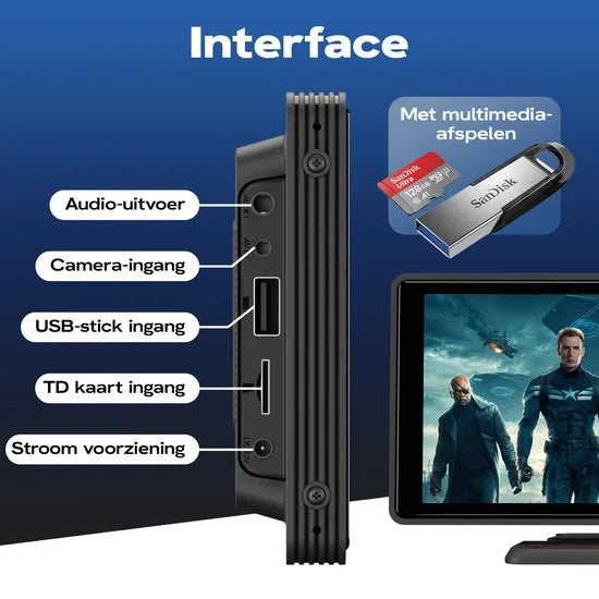 GS Goods Carplay - Carplay Scherm - Apple Carplay - Antroid Carplay - Touchscreen - Inclusief Achteruitrijcamera - 10 Inch - Zwart