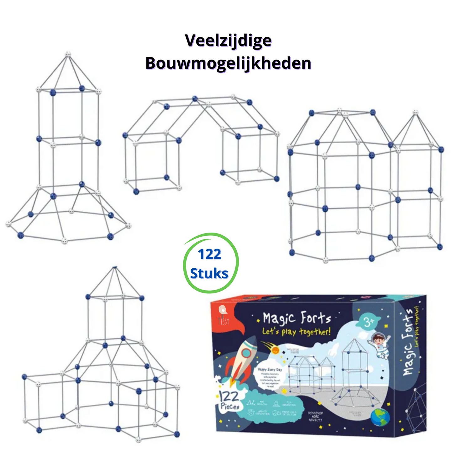Tissy Magic Fort® – Bouw je eigen fort met 122 onderdelen