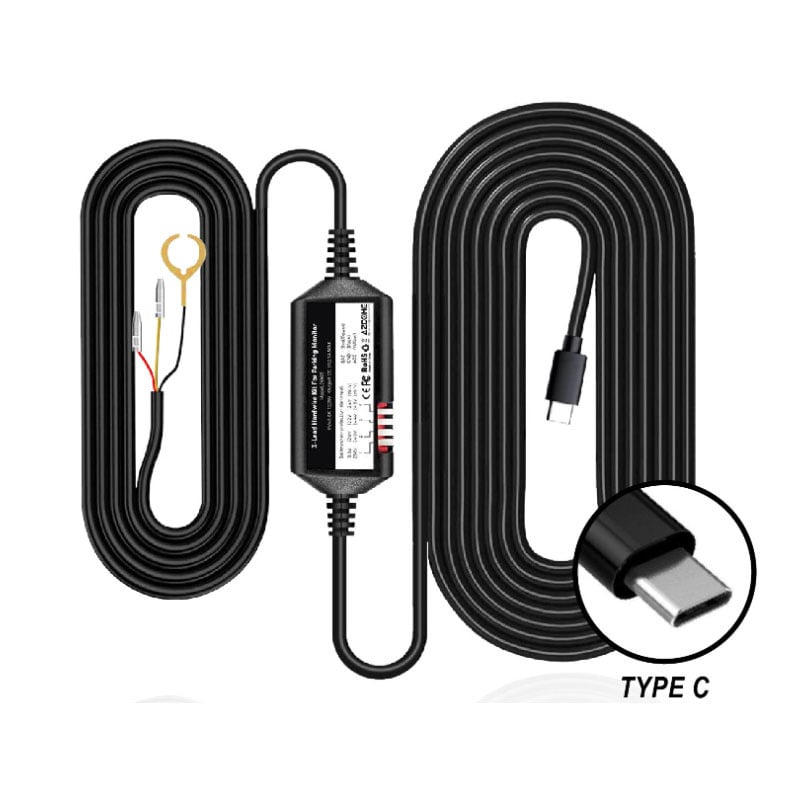 AZDome JYX05 USB‑C hardwire kit – permanente voeding voor dashcams