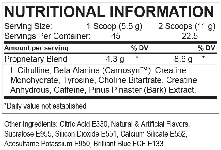 Jack3d Advanced Pre-workout - Blue Raspberry