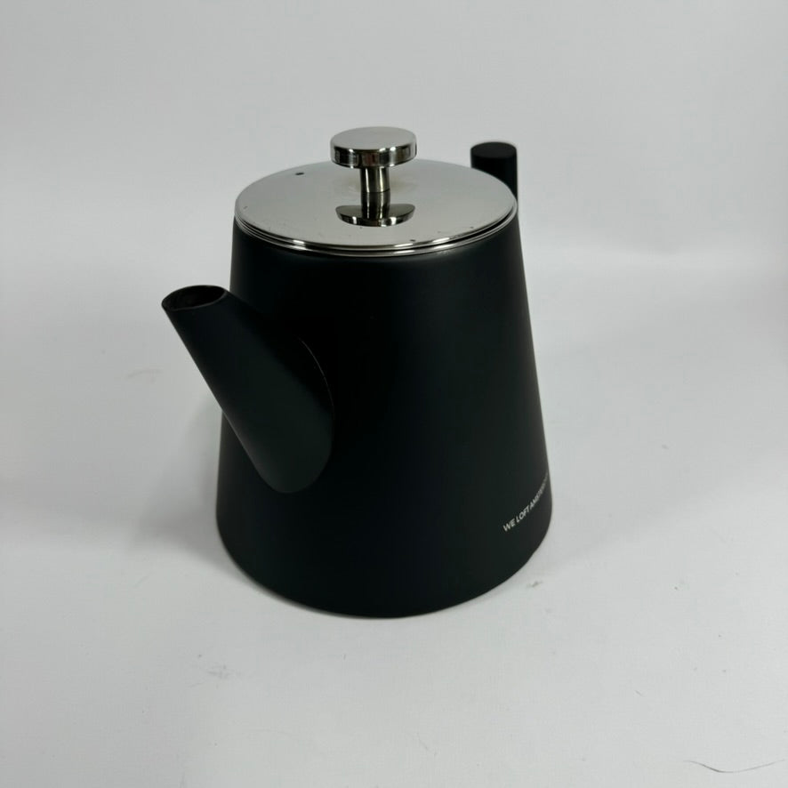 WeLoftAmsterdam Theepot met Filter - Dubbelwandig - Luxe RVS Zwart