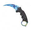 Premium Karambit Case Hardened – Blue Gem | Full Tang Real-Life CS2 Knife | Nieuw