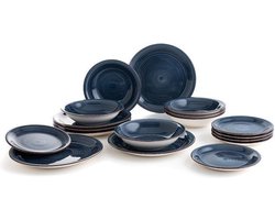 18-delige Donkerblauwe Bordenset - Quid Elegantie voor Elke Tafel