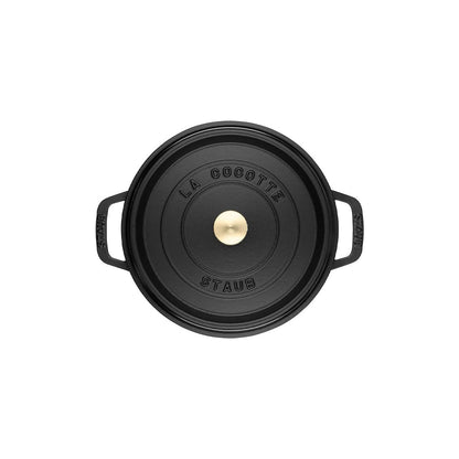 Staub Ronde Stoofpan 26 cm Zwart – 5,2L Gietijzeren Cocotte