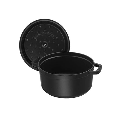 Staub Ronde Stoofpan 26 cm Zwart – 5,2L Gietijzeren Cocotte