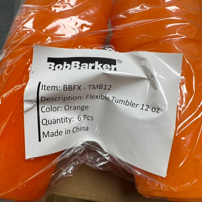 Partij 336x BobBarker BBFX-TMB12 flex thumbler 120z orange