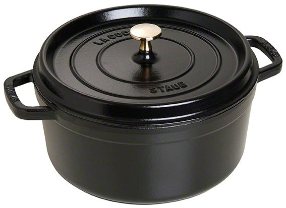 Staub Ronde Stoofpan 26 cm Zwart – 5,2L Gietijzeren Cocotte