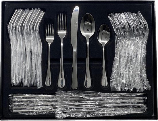 Zilverkleurige Bestekset – 72-delig | Voor 12 Personen | Complete Luxe Set