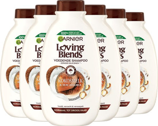 Garnier Loving Blends Kokosmelk & Macadamia Shampoo - Voordeelverpakking 6 x 300ml
