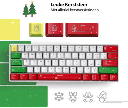 Royal Kludge RK61 – Compact Mechanisch RGB Gaming Toetsenbord (61 Keys) | Draadloos & Bedraad