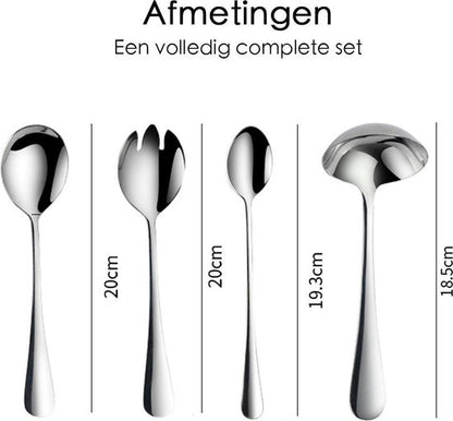 Zilverkleurige Bestekset – 72-delig | Voor 12 Personen | Complete Luxe Set