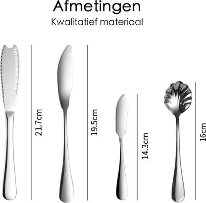 Zilverkleurige Bestekset – 72-delig | Voor 12 Personen | Complete Luxe Set