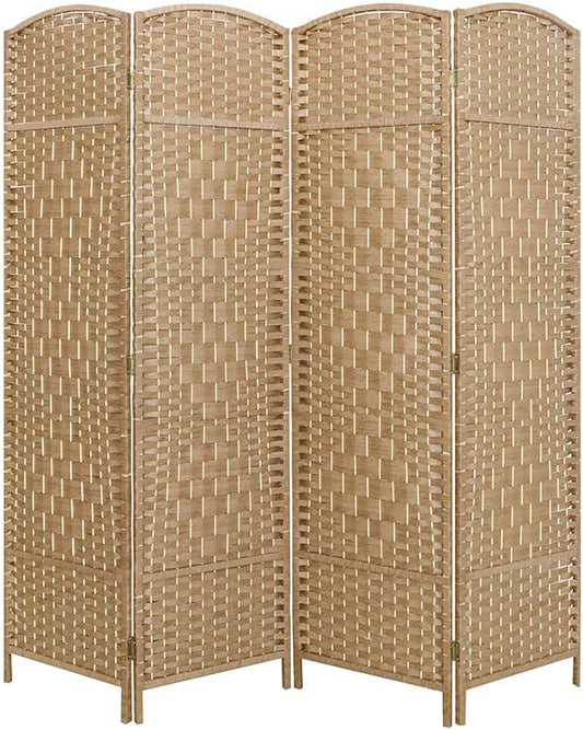 LW Collection Room Divider 4 Panelen – Brown Rattan 170×160 cm | Paravent