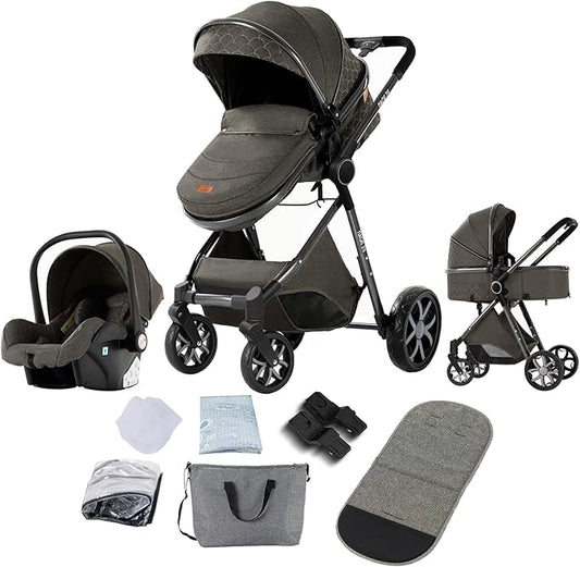 Baby Stroller HVG9 – Wandelwagen Deepgrijs | Compact & Verstelbaar