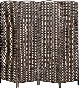 LW Collection Room Divider – Bruin Rattan – 4 Panelen – 170×160 cm