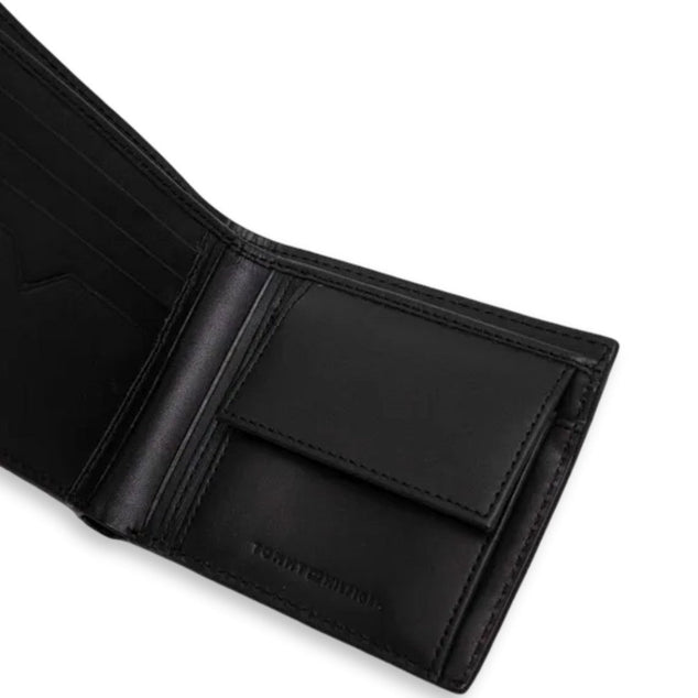 Tommy Hilfiger Nappaleer Portemonnee Labelmotief - Nieuw Outlet