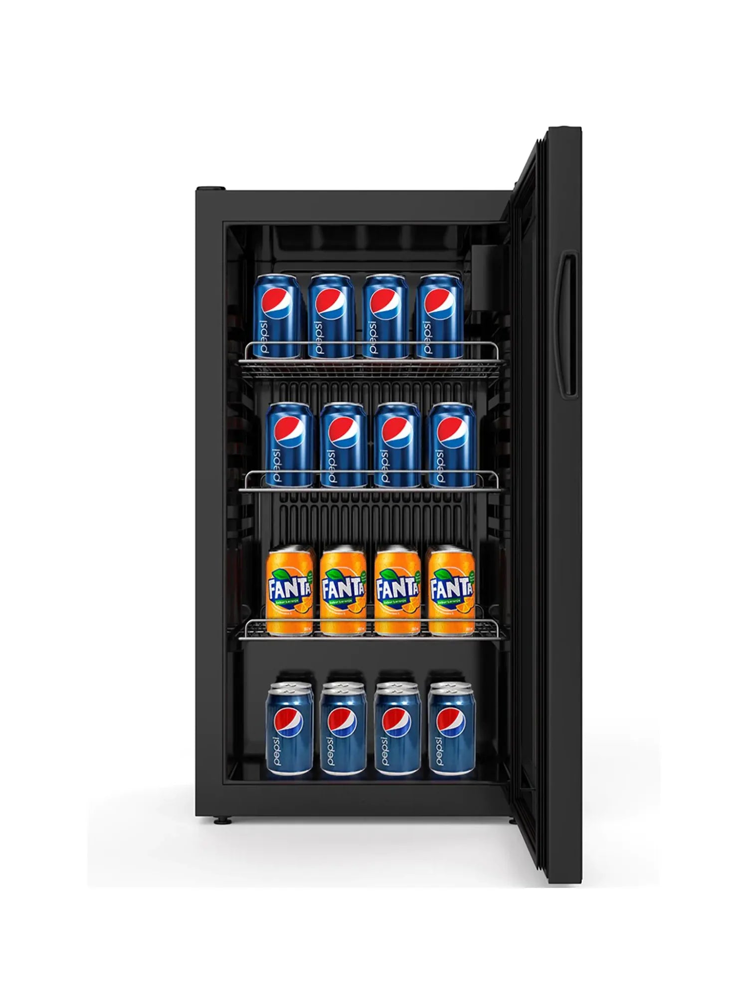 G-Line Koelkast Mini - Glazen Deur - 1-Deurs - 80 L - Zwart - 230V