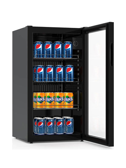G-Line Koelkast Mini - Glazen Deur - 1-Deurs - 80 L - Zwart - 230V