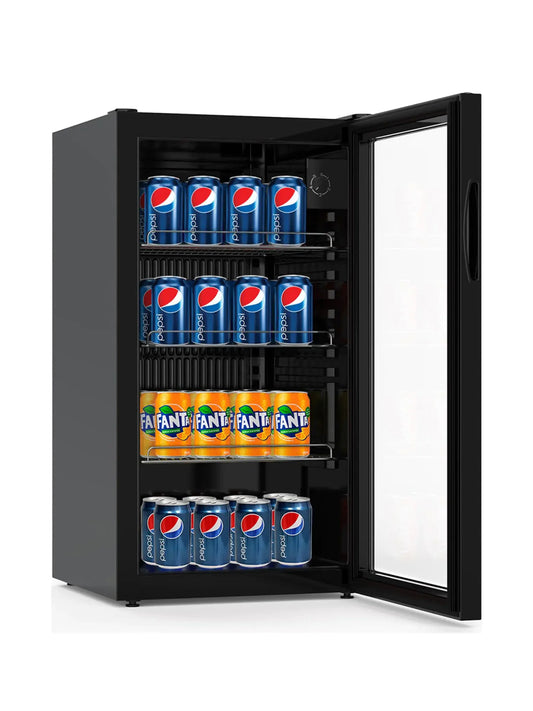 G-Line Koelkast Mini - Glazen Deur - 1-Deurs - 80 L - Zwart - 230V