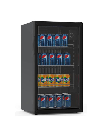 G-Line Koelkast Mini - Glazen Deur - 1-Deurs - 80 L - Zwart - 230V