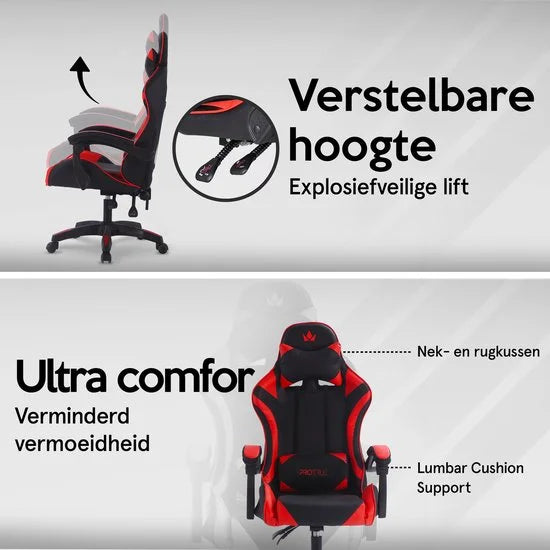 Gaming Stoel - Racing Game Chair - Bureaustoel Ergonomisch - Gamestoel met kantelfunctie