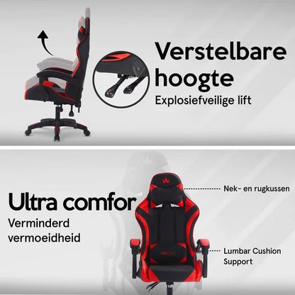 Gaming Stoel - Racing Game Chair - Bureaustoel Ergonomisch - Gamestoel met kantelfunctie