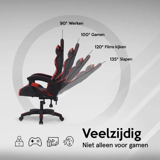 Gaming Stoel - Racing Game Chair - Bureaustoel Ergonomisch - Gamestoel met kantelfunctie