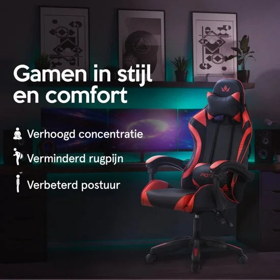 Gaming Stoel - Racing Game Chair - Bureaustoel Ergonomisch - Gamestoel met kantelfunctie