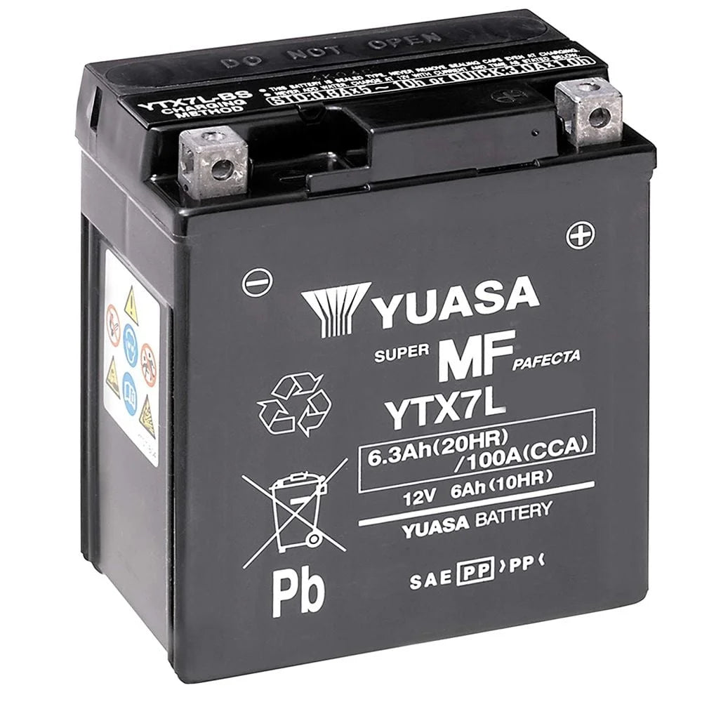 Yuasa AGM Battery YTX7L 12V/6.3Ah  100A -18C Motorcyle & Powersports Onderhoudsvrij