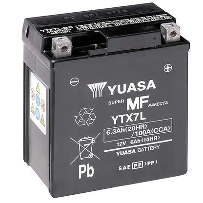 Yuasa AGM Battery YTX7L 12V/6.3Ah  100A -18C Motorcyle & Powersports Onderhoudsvrij