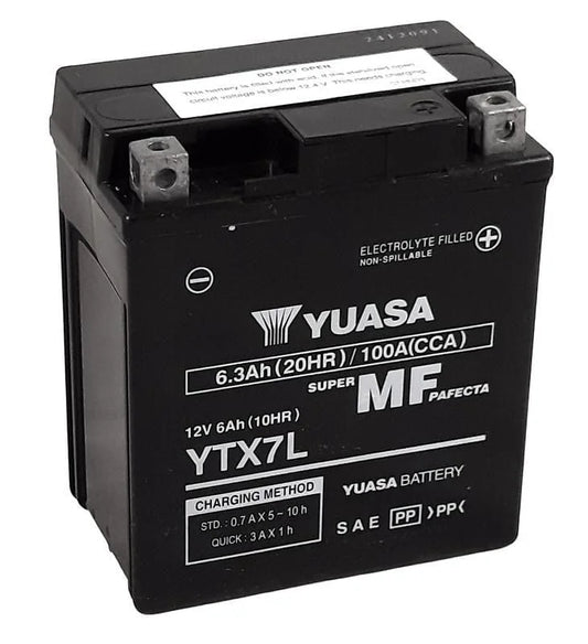 Yuasa AGM Battery YTX7L 12V/6.3Ah  100A -18C Motorcyle & Powersports Onderhoudsvrij