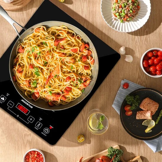Aigostar Flame 30AV9 - Elektrische Kookplaat - Inductie Kookplaat vrijstaand - 2000 Watt - Touch control