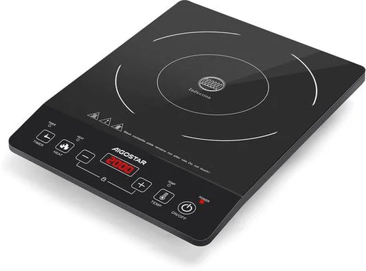 Aigostar Flame 30AV9 - Elektrische Kookplaat - Inductie Kookplaat vrijstaand - 2000 Watt - Touch control