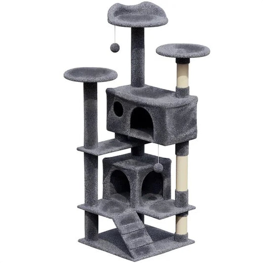 Avalo Krabpaal Voor Katten Met 7 Niveaus - 137x50x50 CM - Donkergrijs - Krabpaal Voor Grote Katten