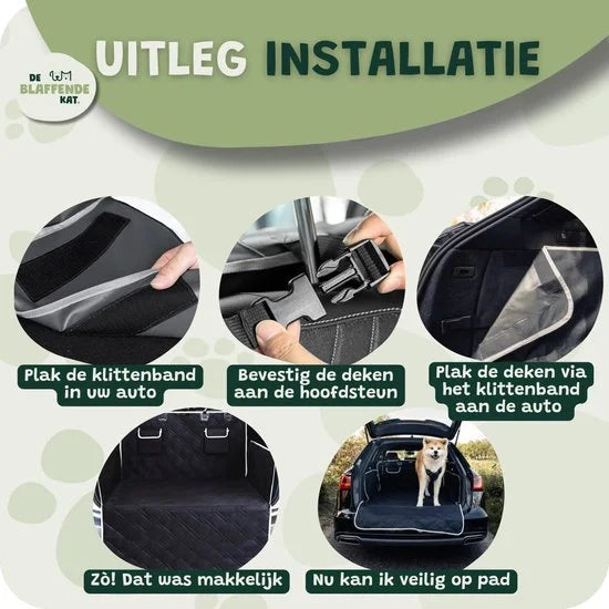 Premium Hondendeken Auto Kofferbak - Kofferbak Beschermhoes Hond - Zwart-Wit Materiaal 67% Polyester, 33% Katoen 105 cm x 175 cm x 185 cm