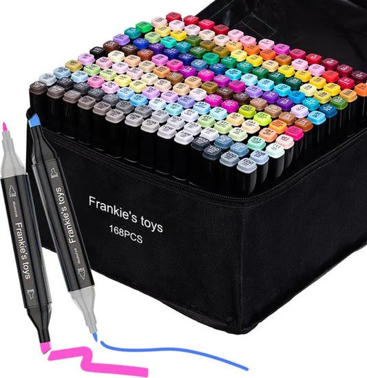 Twinmarkers 168 Stuks - Alcohol Markers - Stiften - Markeerstiften - Inclusief Stiftenhouder
